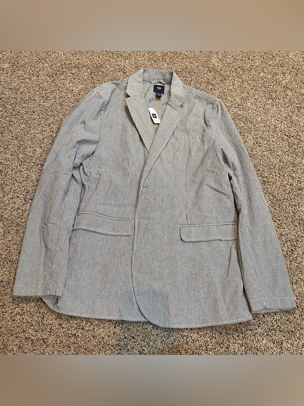 GAP Men's Blue & White Seersucker Sport Coat new with tags large